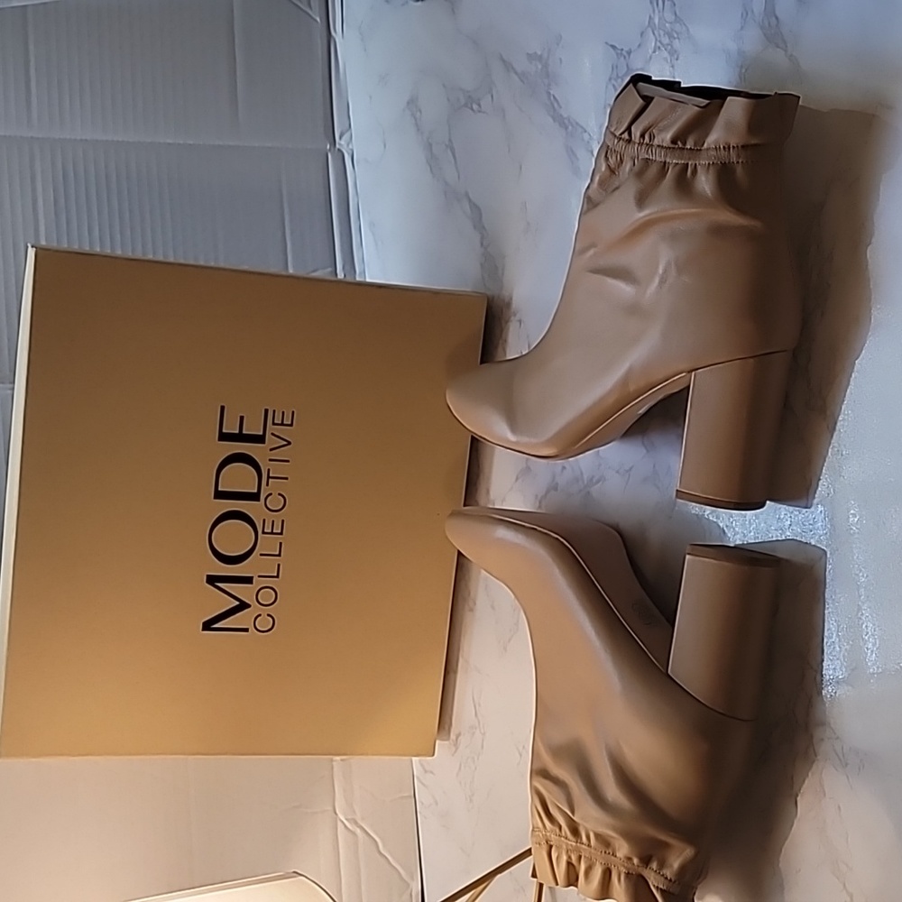 ❤️‍🔥❤️‍🔥MODE COLLECTIVE JIRA LEATHER ANKLE BOOT CAMEL NAPA SIZE 10 - Picture 7 of 12